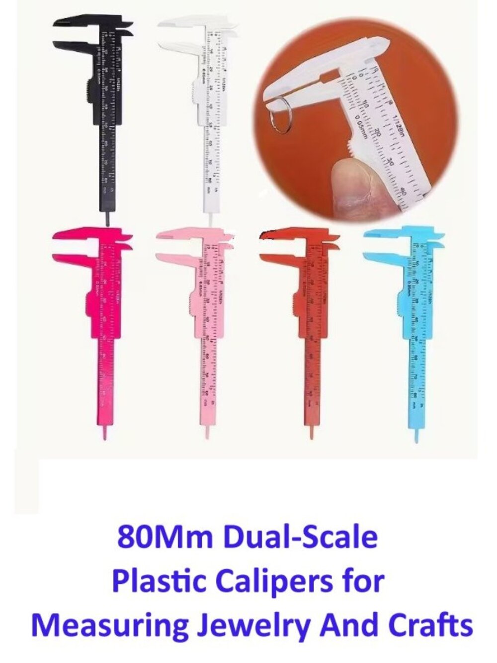 Mini Vernier Caliper. Perfect for measuring Beads.    Color Varies